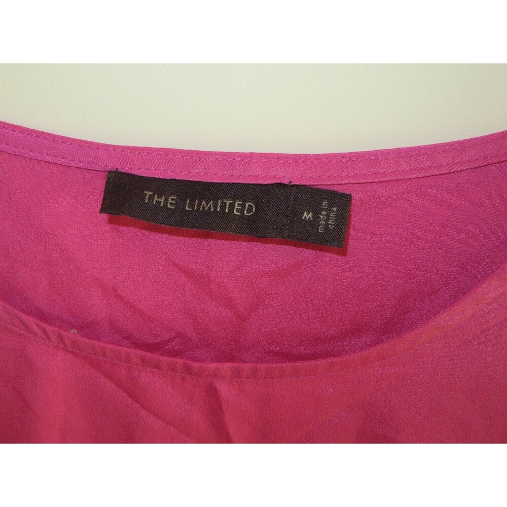 The Limited Women's Pink/White Solid Chiffon Layered Pullover Blouse M - Picture 3 of 6